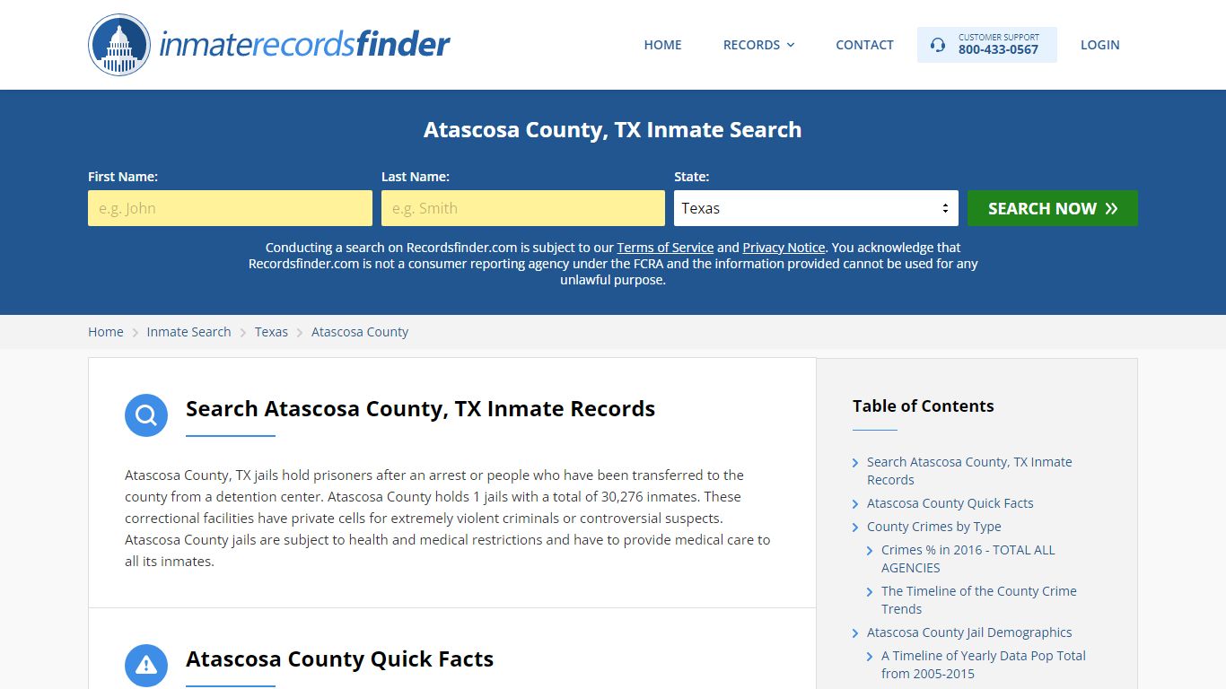 Atascosa County, TX Inmate Lookup & Jail Records Online